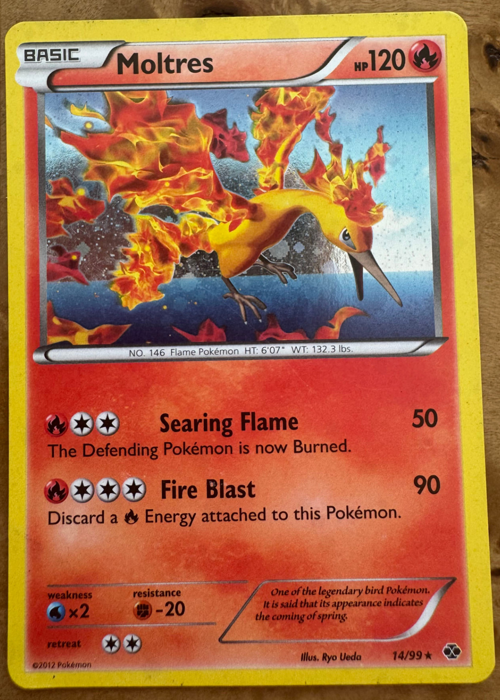 Original photo of a Moltres collectible card